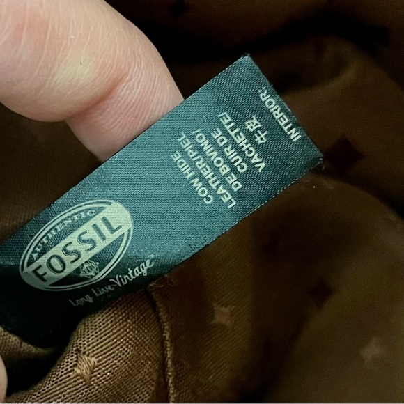 Fossil Vintage Orange Leather Large Crossbody Bag - Picture 9 of 10